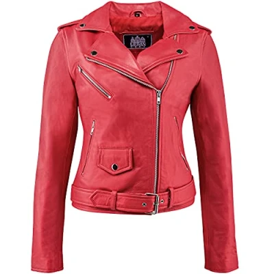 Imagen de Urban Leather UR 196 Perfecto Clásico para Damas, Rojo, Talla 2XL
