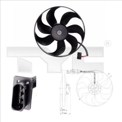 Imagen de TYC 802 0009 ventilador de radiador para vehículos sin aire acondicionado 345 80/120 bastidor (armazón)