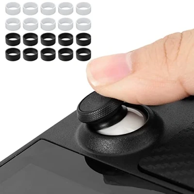 Imagen de TiMOVO 20Pzs Anillos Precisión de Silicona, Anillo Protector para Mando Accesorio Joystick Compatible con Playstation Portal/Steam Deck/PS5/PS4/Xbox/ROG ALLY/Switch Pro Joystick, Blanco+Negro