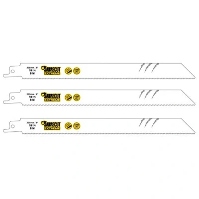 Imagen de 3 x SabreCut SCRS1122HF_3 225 mm 10 TPI S1122HF Hojas de sierra sable para corte rápido madera y metal Compatible con Bosch Dewalt Makita muchos otros