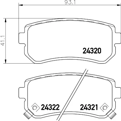 Imagen de HELLA 8DB 355 006 961 Juego de pastillas freno con avisador acústico desgaste accesorios KIA: Sportage II, RIO 2, HYUNDAI: ACCENT 3