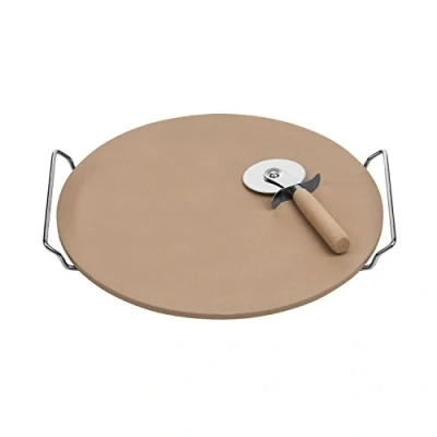 Imagen de Premier Housewares Cortador de Pizza Piedra y Set con gres Junta/Cromo Soporte, Natural, gres, 4 x 35 33 cm