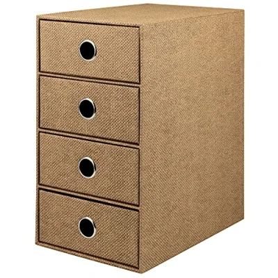 Imagen de Rössler Papier 1524452604 S.O.H.O. Caja de 4 cajones para DIN A5, con agujero agarre, Special Line Avellana, 250 x 175 320 mm, 1 unidad