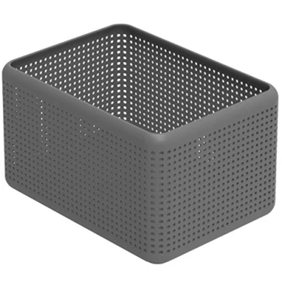 Imagen de Rotho Madei Cesta de almacenamiento 13l, Plástico (PP reciclado) sin BPA, antracita, 13l (32.6 x 23.8 18.8 cm)
