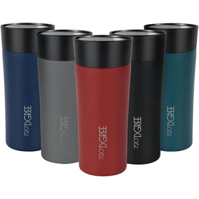 Imagen de 720DGREE Taza Termo Café 350ml “PleasureToGo 2.0“ 3 Tamaños, Sin BPA, Prueba Fugas, Doble Pared, Aislado Vacío, 360 Tapa Vaso Térmico Acero Inoxidable para llevar Bebida 5h caliente, 10h frío