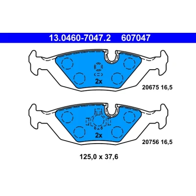 Imagen de ATE 13.0460 7047.2 Juego de pastillas freno preparado para indicador desgaste, excl. contacto avisador desgaste BMW: 6 Coupé, 7, 5 Berlina