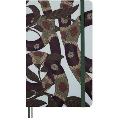 Imagen de Moleskine Cuaderno Año De La Serpiente, A Rayas Con Tapa Dura Y Cierre Elástico, Colección Diseño Hojas, Formato Grande 13 x 21 cm