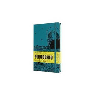 Imagen de Moleskine, Cuaderno de Edición Limitada, Pinocho el Tiburón, Páginas con Rayas y Tapa Dura, Gran Formato 13x21 cm, Color Verde, 192