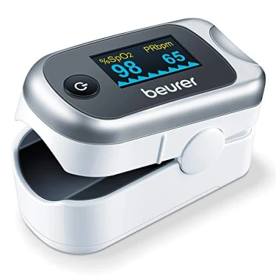 Imagen de Pulsioxímetro Beurer PO 40, Pantalla a color, Apagado automático, Blanco / Plata