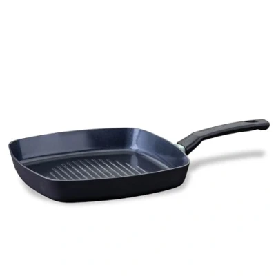 Imagen de Fackelmann Brandao Grill Antiadherente 28 cm, Aluminio Reciclado y Mango de Baquelita, Revestimiento Cerámico CK2 sin PFA, Apta para Inducción, Vitro, Gas Horno, Ergonómico, 1 ud.