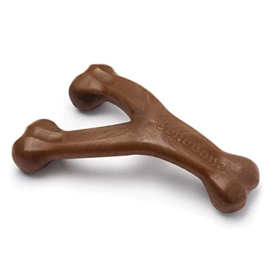 Imagen de Benebone Juguete masticable Indestructible para Perros Wishbone masticadores agresivos, rompe el aburrimiento Resistente de Larga duración Perros, Sabor a Cacahuete Real, Razas