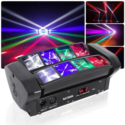 Imagen de luz LED de escenario Spider Moving Head RGBW, fiesta, control musical/controlador Dj 512 Dmx para bar, club, discoteca, balón LED, espectáculo.