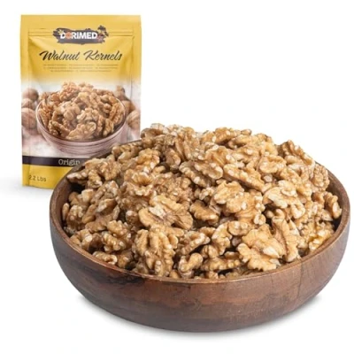 Imagen de Nueces de Gran calibre 1kg I granos nuez 1 Kg en grano Sin sal Natural Cruda Saludable y nutritiva Libre OGM Para dietas veganas vegetarianas Dorimed
