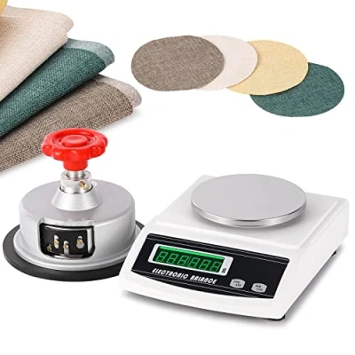 Imagen de NEWTRY 2000g/0.01g GSM Balanza Electrónica de Precisión Analítica Digital con Disco Ajustable Cortador Paño 100cm2 0 2mm, para Tejidos, Papel