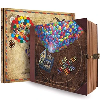 Imagen de Álbum de fotos, 146 páginas, álbum recortes hecho a mano, con cubierta letras 3D, para aniversario, boda, viajes