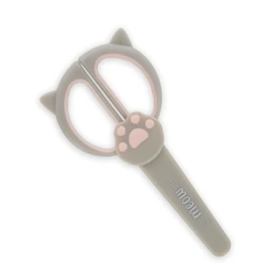 Imagen de Legami, tijeras para niños, corte preciso, zurdos, diestros, de punta redondeada, con funda la hoja, seguras, material escolar, tema gatito