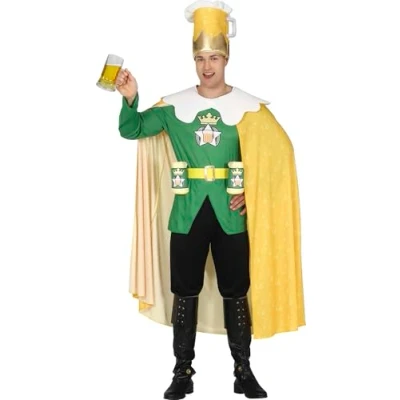 Imagen de FIESTAS GUIRCA Disfraz de rey la cerveza para hombre divertido superhéroe despedida soltero Talla S 46 48