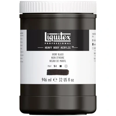 Imagen de LIQUITEX Color acrílico Heavy Body, negro de marfil, 946 ML