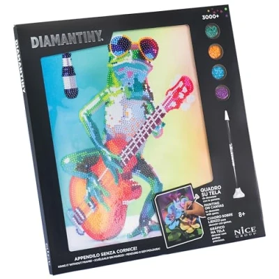 Imagen de DIAMANTINY Rana con Guitarra Cuadro Pintar por números, Multicolor, 32 x 30 2 cm (Nice SRL 96571)