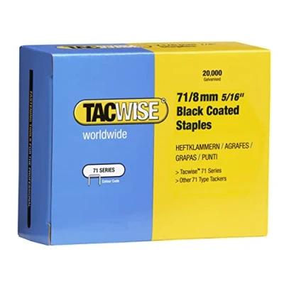 Imagen de TACWISE 1065 Grapas Galvanizadas 71/8 mm en color Negro, mm, Set de 20000 Piezas