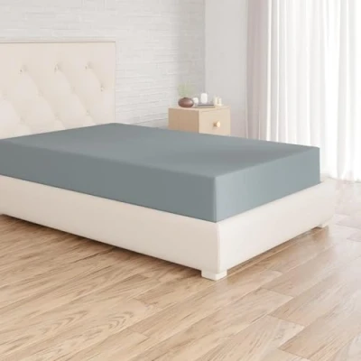 Imagen de Amazon Basics Sabana Bajera Ajustable, 90 x 190 30 cm, de Poliéster Microfibra, SPA Azul