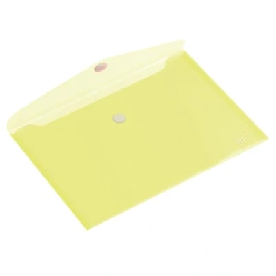 Imagen de HF2 190153 Carpetas sobres A4 (Pack de 10) en PP translúcido para documentos, con cierre velcro, diseño horizontal Amarillo
