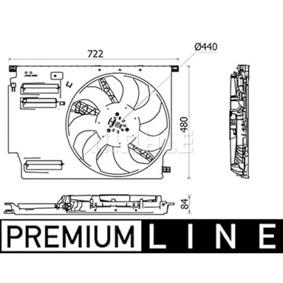 Imagen de MAHLE ORIGINAL CFF 532 000P Ventilador de Radiador 440 12 600 eléctrico BMW: X2
