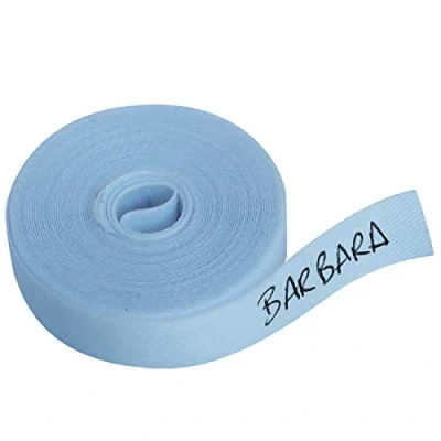 Imagen de Haberdashery Online 1 Rollo de cinta tela 3 metros x cm color Azul. Etiqueta termoadhesiva para escribir con boli. Sin boli