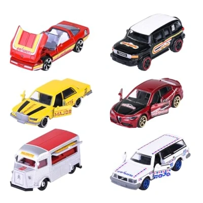 Imagen de Majorette Modelo de Coche la edición cumpleaños Premium 60 años, selección aleatoria 6 Coches Juguete Metal (un por década), 7,5 cm, a Partir 3 años