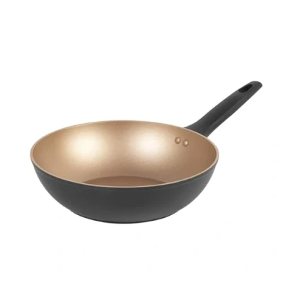 Imagen de Russell Hobbs RH01672BEU7 Sartén Antiadherente Para Freír, 28 cm, De La Colección Opulence, 7 Veces Más Resistente, Fabricado en Aluminio Forjado, Uso Con Utensilios Metálicos, Negro Y Dorado