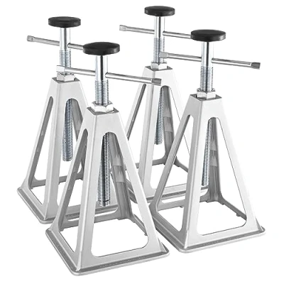 Imagen de VEVOR 4 PCS Gatos Estabilizadores para Caravanas Caballete de Apoyo Vehículos Carga 2,72 T Cada Uno Soporte Aluminio Altura Ajustable 280 435 mm Nivelación Remolques