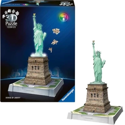 Imagen de Ravensburger Puzzle 3D Adultos Iconics: Estatua De La Libertad Led Puzzles para Y Niños 8 Años O Más Maquetas Montar 108 Piezas Regalos