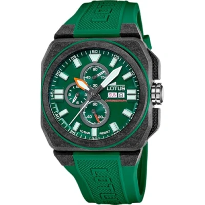 Imagen de LOTUS Reloj Hombre 18976/2 Chrono Caja de Fibra Carbono Negro Correa Caucho Verde