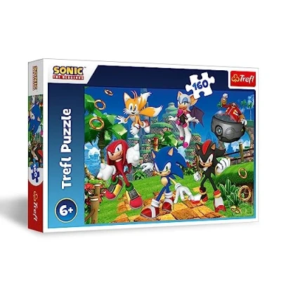 Imagen de Trefl The Hedgehog, Sonic con Amigos 160 Piezas Puzle de Colores los Personajes del Videojuego, Colaje, Entretenimiento Creativo, Juego para niños a Partir 6 años, Multicolor (15421)