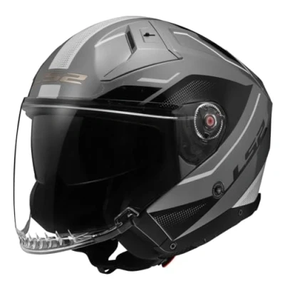 Imagen de LS2, Casco jet moto INFINITY II Veyron gloss grey white, S