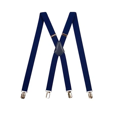 Imagen de Olata Tirantes Finos Con Cierre De Clip Unisex Ajustables En Forma X Clips Metálicos 2.5 cm. Azul Real