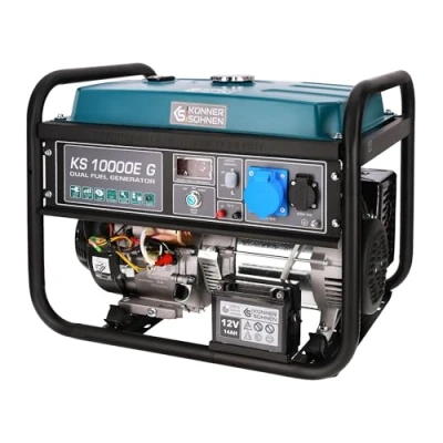 Imagen de Könner &amp; Söhner KS 10000E G generador de gasolina LPG híbrido 4 tiempos, 7500 W, 1 16 A, 32 con regulador voltaje automático 230 V,