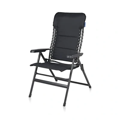 Imagen de Campart CH 0696 Silla de Camping Plegable Mollema para hasta 120 kg Respaldo Ajustable sobre 7 Posiciones, Poliéster, Antracita, Talla única