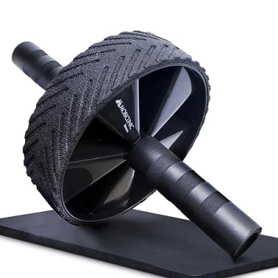 Imagen de Mobiclinic, Rodillo para abdominales, Alfombrilla incluida, Set ejercitar Marca Española, carga máxima de 150 Kg, Entrenamiento en casa, Rueda abdominal, Flexiones