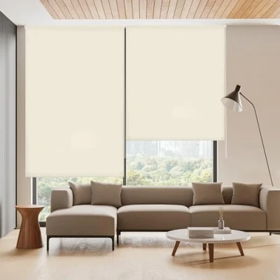 Imagen de Blindecor Ara Estor enrollable translúcido liso Beige, 130 x 175 cm (ancho por alto) Tamaño de la Tela 127 170 Estores para ventanas