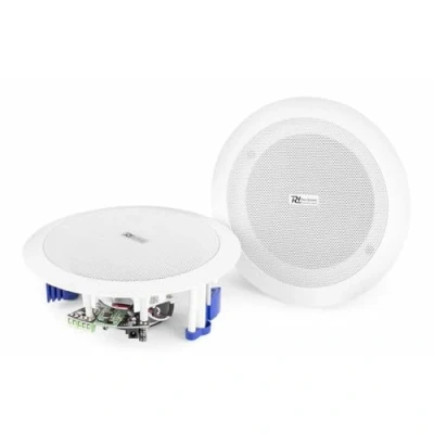 Imagen de Power Dynamics CSBT60 Juego de Altavoces Bluetooth para Techo, par 120 w, Altavoz empotrable 2 vías Techo y Pared, Amplificador Digital Integrado. Oficinas, Restaurantes, Salones. Blanco
