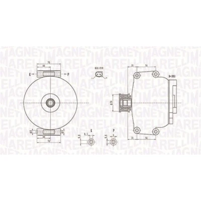 Imagen de MAGNETI MARELLI 063731846010 Alternador 12V 200A MERCEDES BENZ: Vito Mixto, Sprinter 3.5 T Furgón, Viano