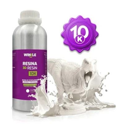 Imagen de WINKLE Resina 3D 10K Blanco 1kg Impresora Lavable al Agua Impresoras DLP y LCD Resistente a los Impactos Alta Precisión Bajo Olor Acabado Detallado