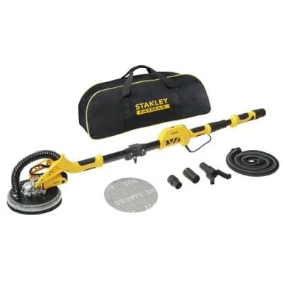 Imagen de STANLEY FATMAX Lijadora Eléctrica para Panel de Yeso, con Cable, Potencia 750 W, Diámetro Disco 225 mm, Velocidad 1700 rpm, Anillo Luz LED, Extensible hasta 1.8 mts, SFMEE500S QS