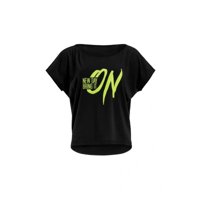 Imagen de Winshape MCT002 Ultra Light Camiseta estampada, Mujer, Talla: XXL, Black/glitter/neon yellow