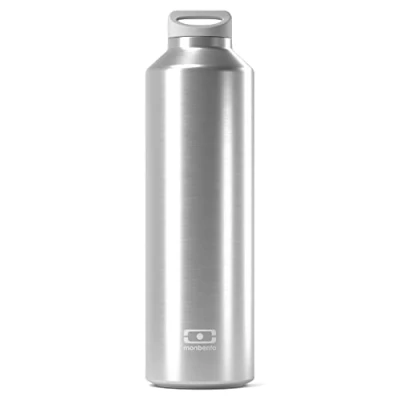 Imagen de MONBENTO Botella Termica MB Steel Silver 500ml Agua Acero Inoxidable con Infusor Mantiene las Bebidas Calientes/Frías hasta 12 Horas Sin BPA Segura y Duradera Ideal Té, Café Gris