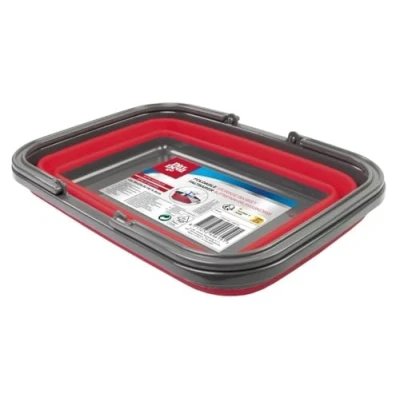 Imagen de Dirt Devil Cubo Plegable 17 litros 38 x 28,5 16/4,5 cm Ahorra Espacio Limpieza y Camping Rojo