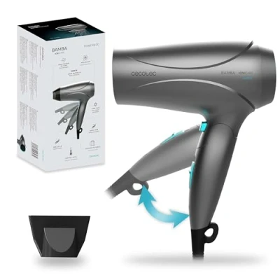 Imagen de Cecotec Secador Compacto de Pelo Bamba IoniCare Power&amp;Go. Potencia 2400 W, Motor DC, Función Ionizadora, Gran caudal, aire Frío, Tecnología HairCare, Mango Plegable