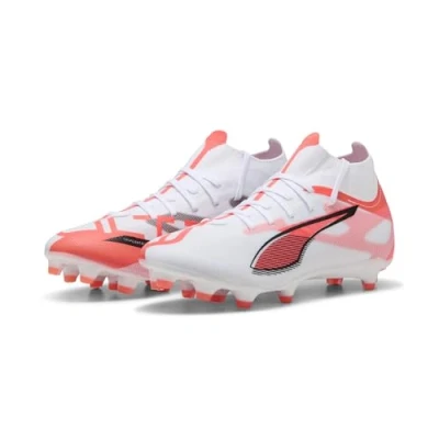Imagen de PUMA Ultra 5 Match+ FG/AG WN&#039;S, Zapatillas de fútbol Mujer, White Black Glowing Red, 43 EU