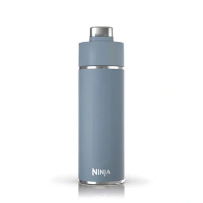 Imagen de Ninja Thirsti botella de agua acero inoxidable 530 ml, térmica con tapa antigoteo y triple aislamiento para bebidas gas, calientes frías, deportiva viaje, azul, DW1801EUUKBL